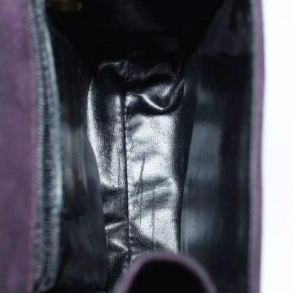 Salvatore Ferragamo Hand Bag Suede 2way Purple Auth 66859 - Picture 2 of 14